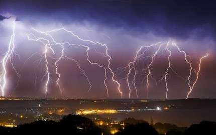 lightning over england